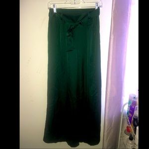 Fashion nova wide leg satin green pants